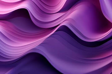 Poster - 3d shiny purple wavy shapes background. generative ai