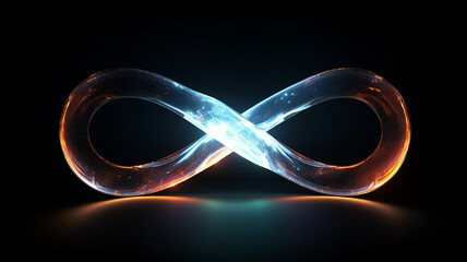 Wall Mural - glowing infinity symbol isolated sign on the background