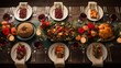 © rodrigo - Christmas table with friends and family living together on Christmas Eve celebrating Christmas and the company of family