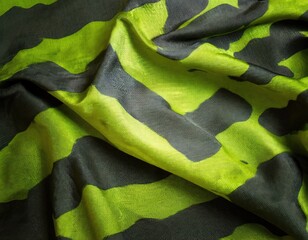 Camouflage texture in a military style on silk fabric. Hight realistics silk. AI Generated.