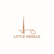 Needle and thread logo that forms the letter L. Suitable for fashion businesses and boutiques.