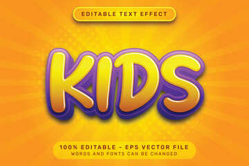 Poster - kids 3d text effect and editable text effect