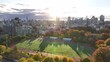 Aerial shot of the track at Brooklyn's McCarren Park. 