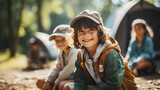 Fototapeta  - Summer camps, scout children camping