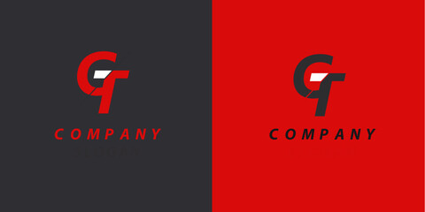 Fototapete - Alphabet logo that consist of 2 letters into one logo which is uniqe. consists of letters G and T. Easy to edit and customize.
