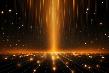 Wall Mural - Shining Gold Stars Background with Light Rays, Abstract light background with bokeh
