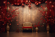 Red Vintage Chinese Background, Chinese New Year