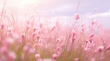 Leaf Pink Meadow Grass Sunlit Illustration Garden Color, Plant Beautiful, Petal Botany Leaf Pink Meadow Grass Sunlit