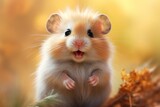 Fototapeta  - An expressive dwarf hamster with a whimsical look on its face. Generative AI