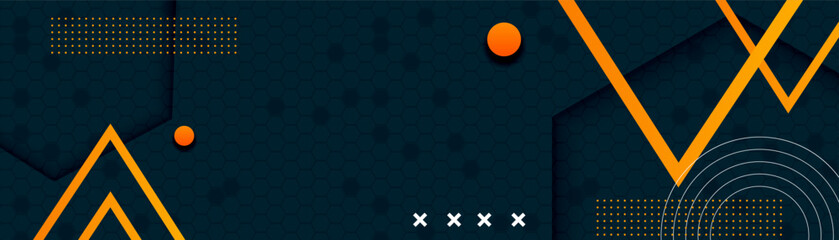 Poster - Memphis style background with geometrical shape.