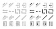 Arrows pointers line icons set, upstairs downstairs flat symbols editable stroke