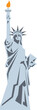 statue of liberty flat vector with a transparent background
