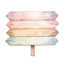 Clipart Nursery Watercolor Wooden Sign Rustic Watercolor Illustration Of A Wooden Sign Adorned With Soft Pastel Colors (AI-Generator)