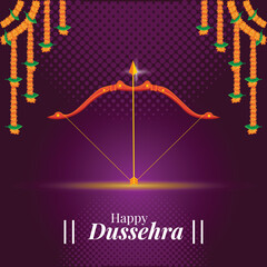 Canvas Print - happy dussehra, greeting, wishes india hindu festival vector