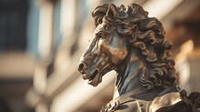 Bronze Statue Of A Horse. Generated AI
