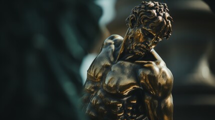 Wall Mural - Emotional bronze statue. Generated AI
