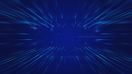 Poster - Radially moving luminous lines of Internet technology spatial background