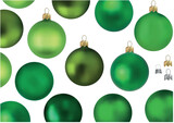 Fototapeta  - A Set of Green Christmas Balls as a Set for Designers and Illustrators