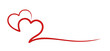 The symbol of a red stylized hearts.
