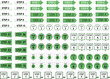 シンプル　ステップ　アイコン　順番　矢印　グラフィック　素材　セット　吹き出し　1〜10　緑色