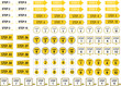 シンプル　ステップ　アイコン　順番　矢印　グラフィック　素材　セット　吹き出し　1〜10　黄色