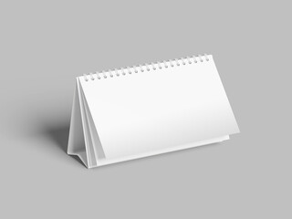 White Blank Calendar Mockup 3D Rendered Clay