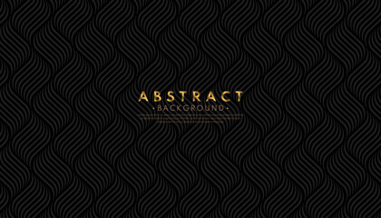 Wall Mural - luxury curve line pattern on black background. abstract premium curve lines seamless set. vector ill