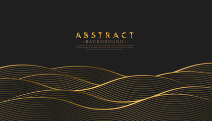 Wall Mural - Abstract black and gold lines luxury background. Minimal style concept. Vector illustration