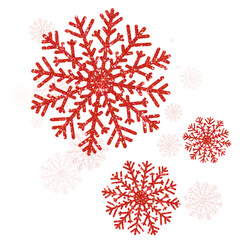 Wall Mural - Red glitter snowflake . Snowflake icon. Design for decorating,background, wallpaper, illustration