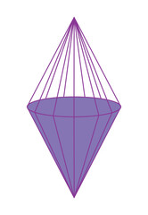 Poster - Rhombus wireframe icon in y2k style. Vector illustration