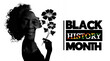 silhouette with Black people for black history month celebrate