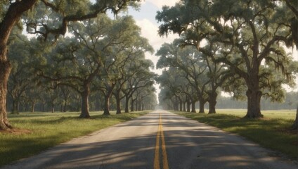 Wall Mural - Tranquil Forest Path Leading Into Nature's Beauty