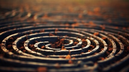 Canvas Print - A spiral maze with a circular design, AI