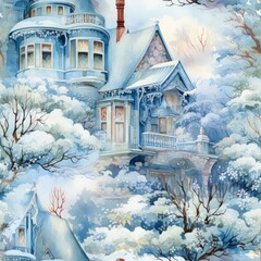 Wall Mural - old castle in the snow