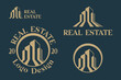 Creative Real Estate logo icon emblem label design with concepts that are compatible in various media. Vector illustration