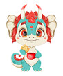 Cute dragon. Happy New Year and Merry Christmas