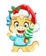 Cute dragon. Happy New Year and Merry Christmas