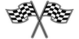 Fototapeta  - Formula 1 flags. Championship isolated racing flags. Crossed sport F1 championship flags. Vector finish or start checkered icon.