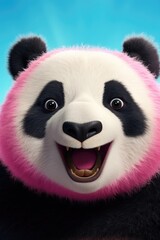 Poster - A detailed close up of a panda bear's face. Perfect for nature and wildlife enthusiasts.