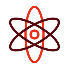 Atom Thick Line Two Colors Icon Design