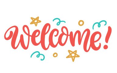 Wall Mural - Welcome inscription hand written lettering banner