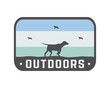 Hunting Dog Outdoors Patch Vector Logo