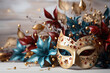 Carnival mask isolated with decorations , Mardi Gras Mask