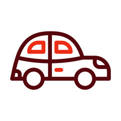 Car Thick Line Two Colors Icon Design