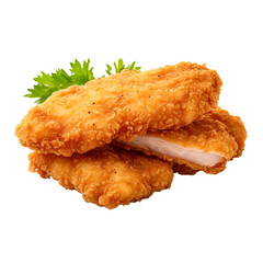 fried chicken fillet isolated on transparent background