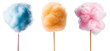 Cotton candy collection, in three different colours (blue, orange, pink), food bundle