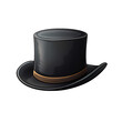 © xuan - Black top hat on transparent background, white background, isolated, icon material, vector illustration