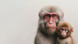 ニホンザルの親子 Japanese macaque parent and child Generative AI