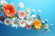 3d flowers bright colors background