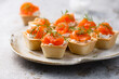 Smoked salmon tartlets with fresh dill
